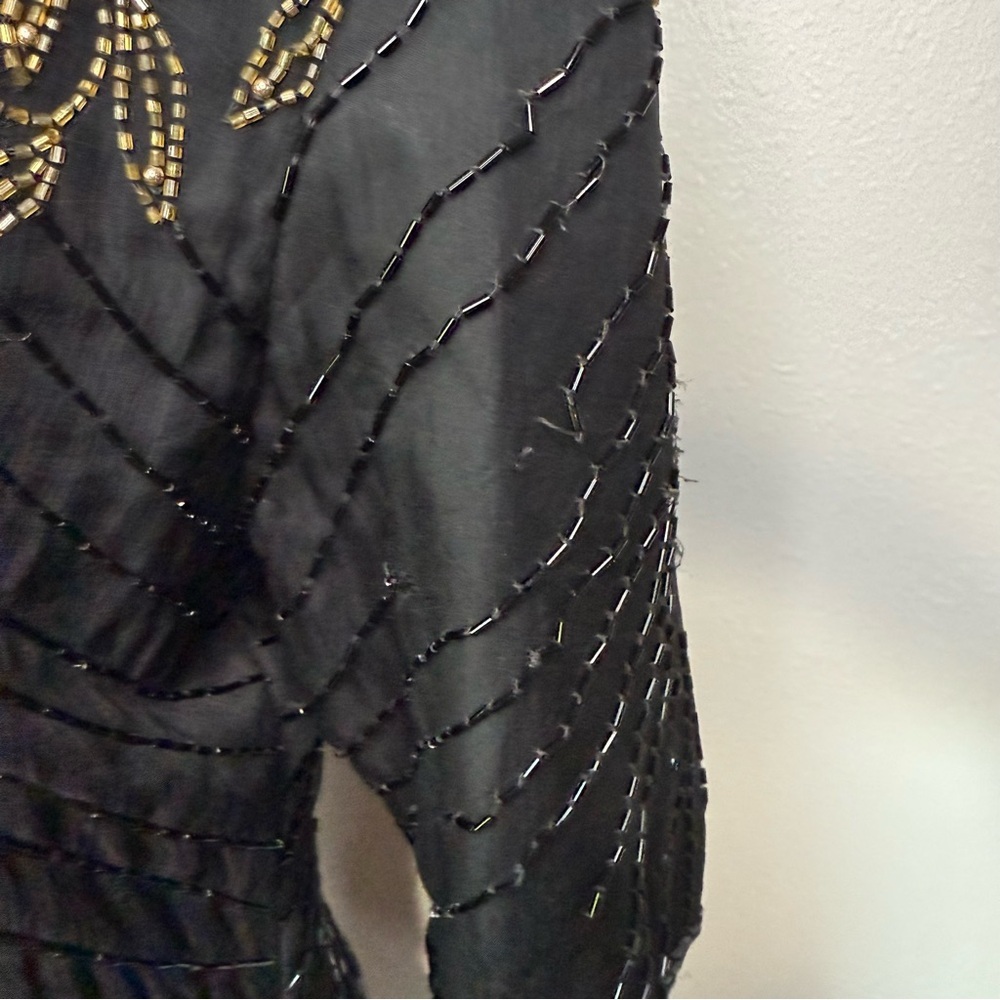 Elegant Black and Gold Embellished Dress - Picture 8 of 11